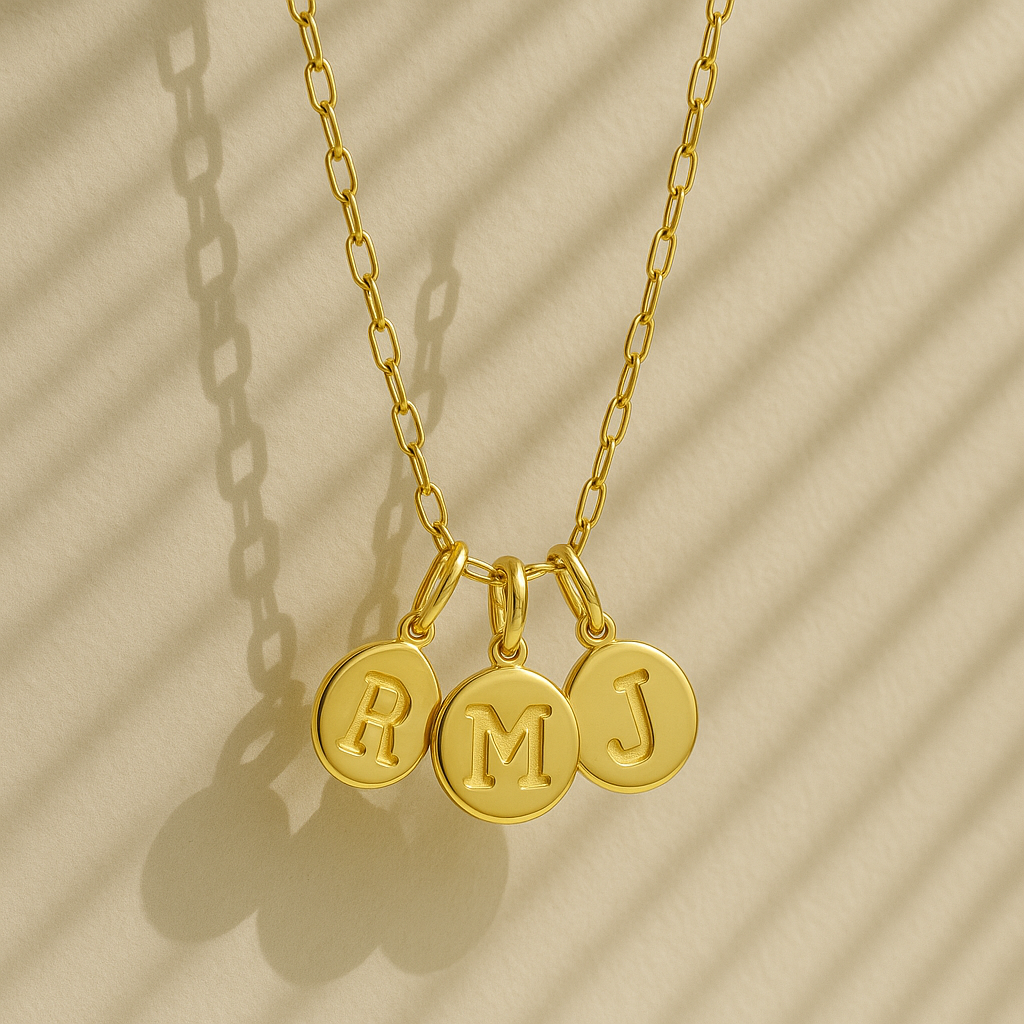 Initial Disc Pendant Necklace