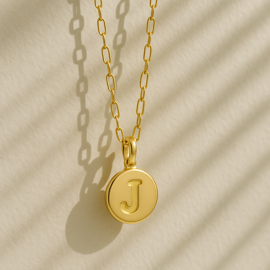Initial Disc Pendant Necklace