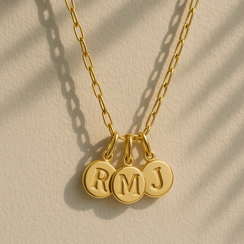 Initial Disc Pendant Necklace