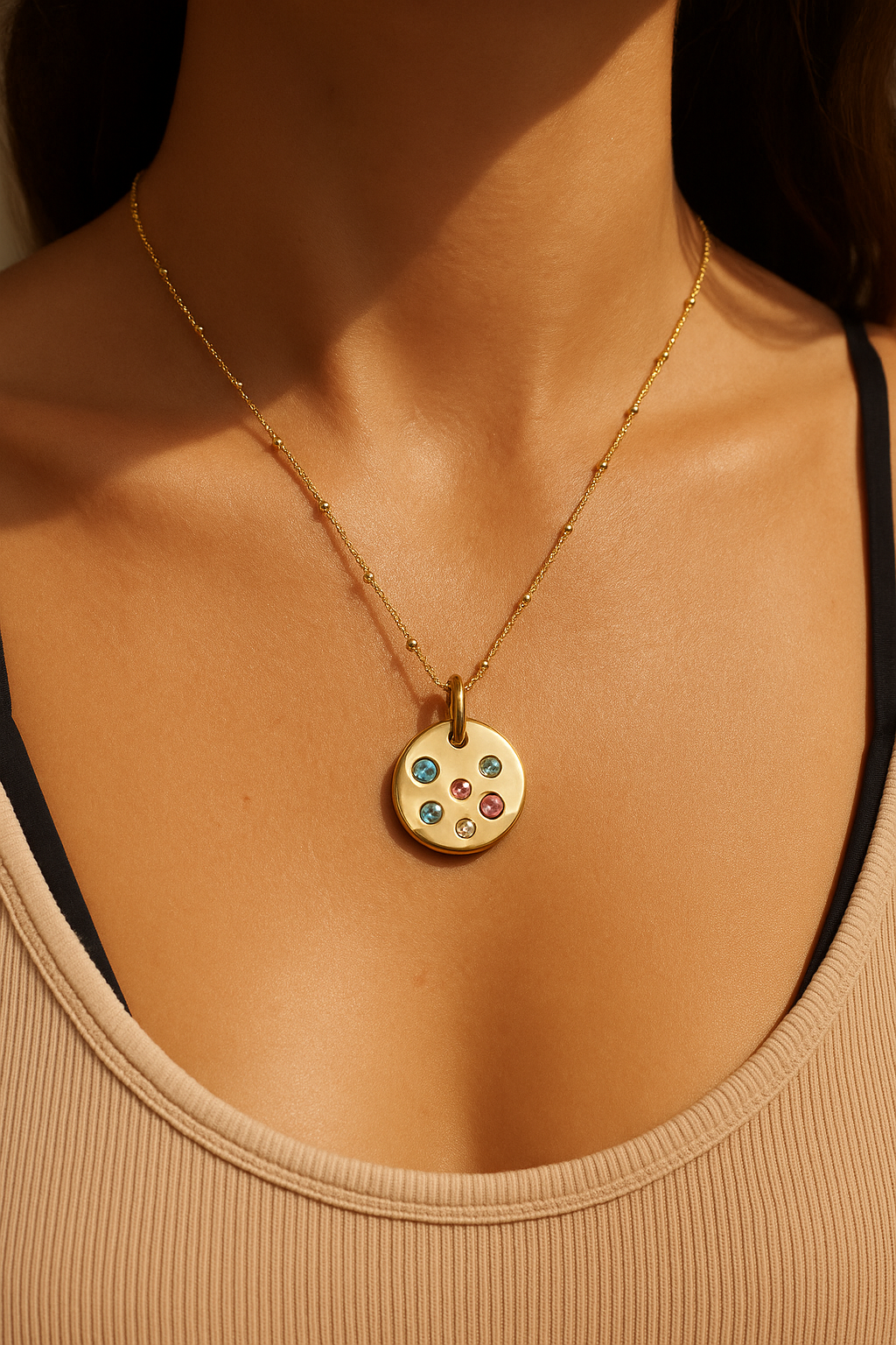 Rainbow Sapphire Pendant Gold